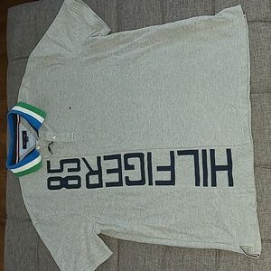 TOMMY HILFIGER POLO COLORBLOCK COLLAR Spell Out >HILFIGER‎ down the side